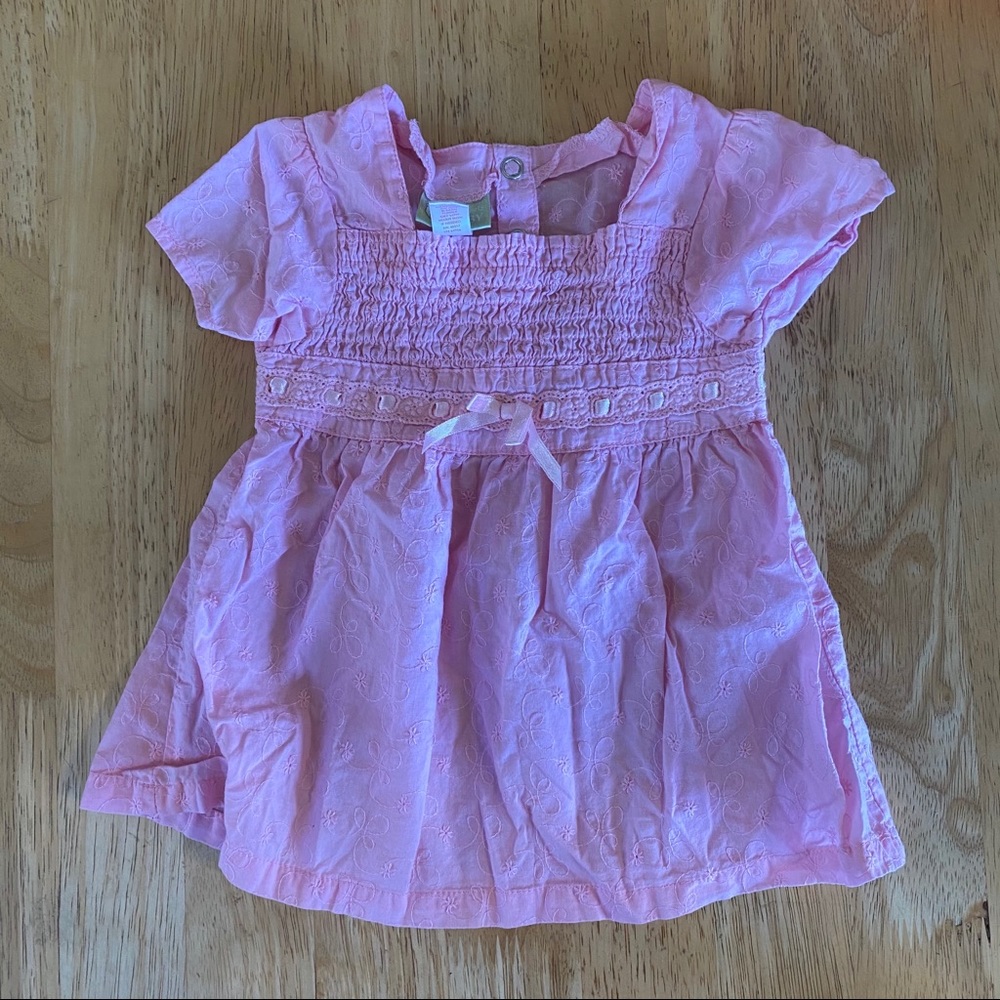 Sprockets Baby Pink Dress Bow Ribbon Size 6-9 Mo